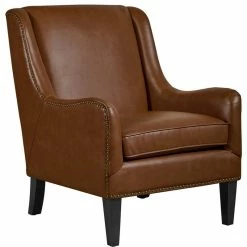 Tommy Hilfiger Andover Leather Accent Chair Cognac Brown