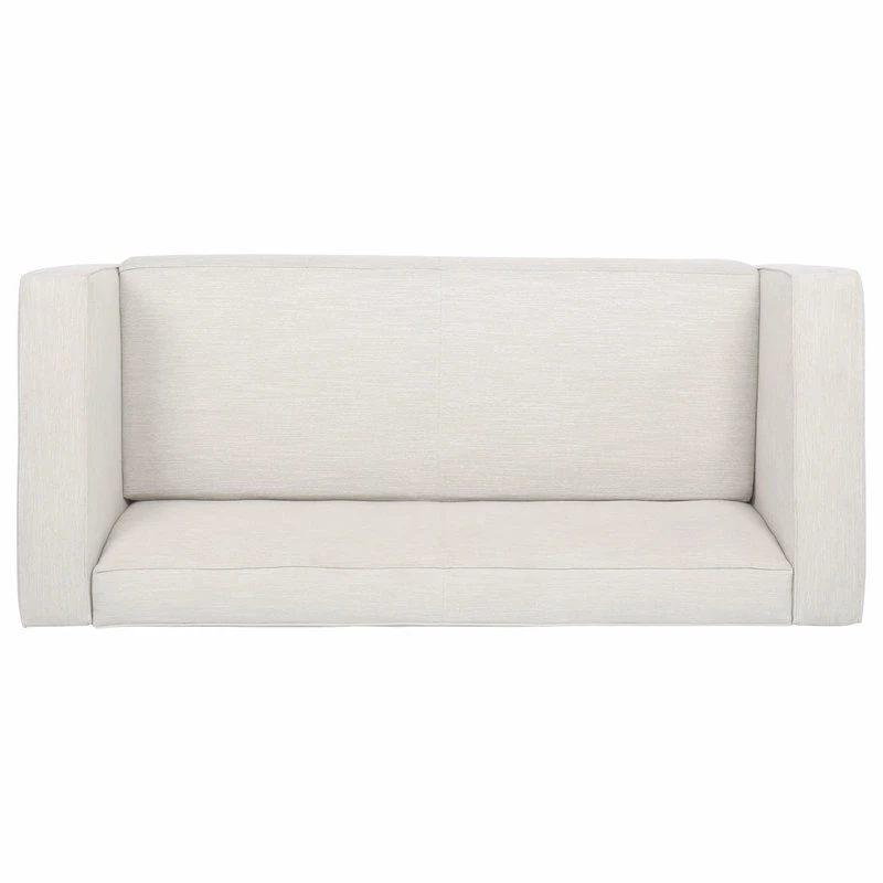 GDFStudio Pamsha Contemporary Fabric Upholstered Loveseat, Beige/Dark Walnut 11 GDFStudio Pamsha Contemporary Fabric Upholstered Loveseat, Beige/Dark Walnut - Image 9