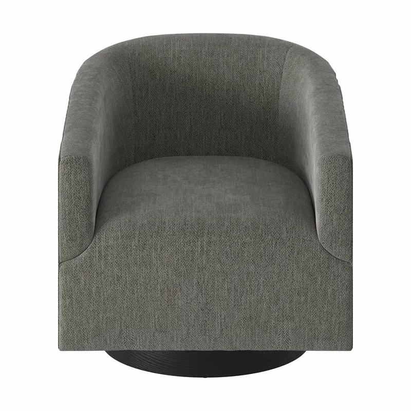 Comfort Pointe Geneva Charcoal Polyester Fabric Wood Base Swivel Chair 4 Comfort Pointe Geneva Charcoal Polyester Fabric Wood Base Swivel Chair - Image 2