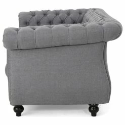 GDFStudio GDF Studio Kyle Traditional Chesterfield Loveseat Sofa, Dark Gray/Dark Brown -GDF sofa Shop b451972701d3dcc0 8548 w800 h800 b1 p0