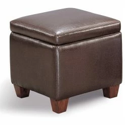 Coaster Home Furnishings Coaster Casual Faux Leather Storage Cube Ottoman, Brown -GDF sofa Shop b4617c2c088062e4 7174 w800 h800 b1 p0