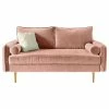 Coosy Home The Audrey I Velvet Round Arm Loveseat, Rose Pink -GDF sofa Shop b4c147a1022b8b74 1440 w800 h800 b1 p0