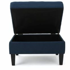GDFStudio GDF Studio Carolina Tufted Cover Fabric Storage Ottoman, Dark Blue -GDF sofa Shop b5216b8501bab465 9847 w800 h800 b1 p0