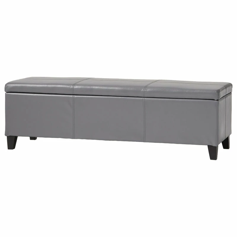 GDFStudio GDF Studio Skyler Beige Fabric Storage Ottoman Bench, Gray 7 GDFStudio GDF Studio Skyler Beige Fabric Storage Ottoman Bench, Gray - Image 5