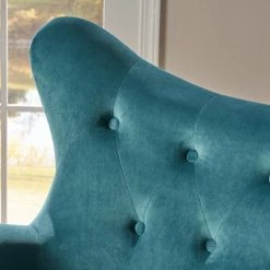 GDFStudio GDF Studio Kotop Contemporary New Velvet Wingback Arm Chair, Teal -GDF sofa Shop b6c16f570229599f 5772 w800 h800 b0 p0