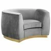 Meridian Furniture Julian Velvet Chair, Gray, Gold Base -GDF sofa Shop b7610ecf0dbb23f9 6420 w800 h800 b1 p0