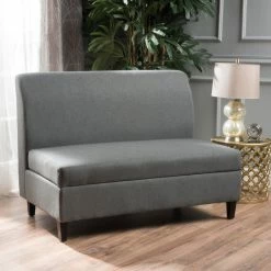 GDFStudio GDF Studio Toro Versatile Modern Fabric Storage Loveseat, Charcoal -GDF sofa Shop b80172f601e4edb8 3314 w800 h800 b0 p0