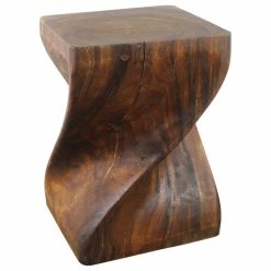 Kammika Import Export Co., Ltd (Thailand) Haussmann Big Twist Wood Stool Table 14 In SQ X 20 In H Walnut Oil -GDF sofa Shop b81104a3038db459 7950 w800 h800 b1 p0