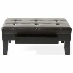 GDFStudio GDF Studio Tucson Leather Storage Ottoman Coffee Table, Black -GDF sofa Shop b8c1a90002058403 8863 w800 h800 b1 p0