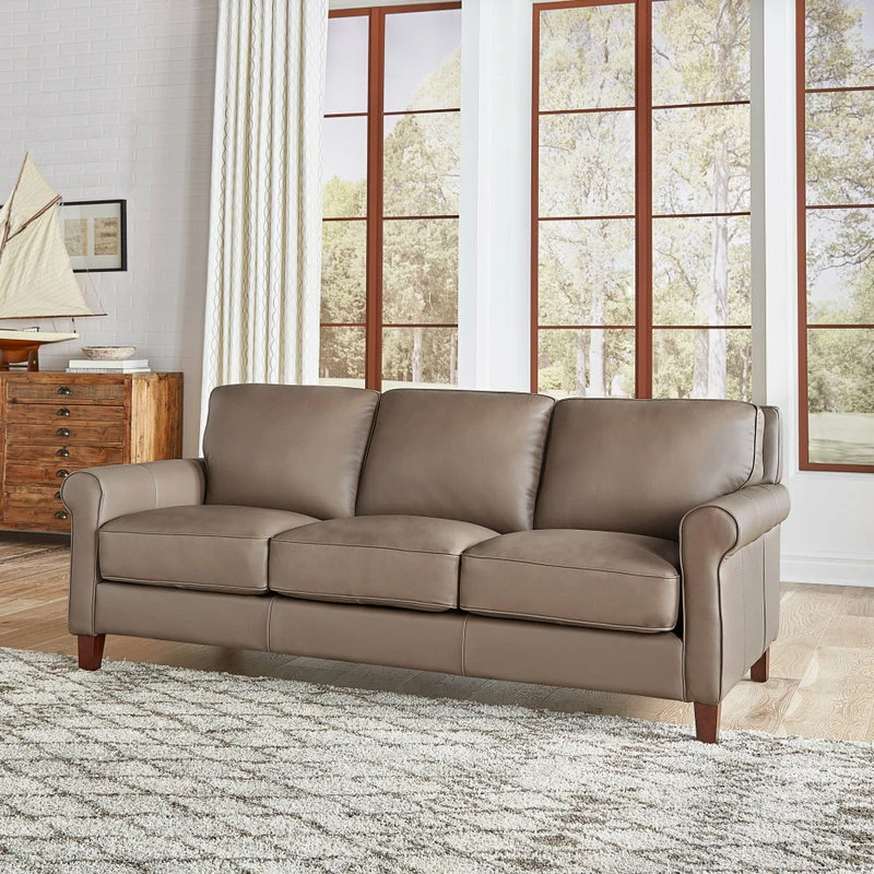Hydeline USA Hydeline Laguna 100% Leather Sofa, Taupe 4 Hydeline USA Hydeline Laguna 100% Leather Sofa, Taupe - Image 2