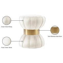 Meridian Furniture Vino Cream Velvet Ottoman/Stool, Cream -GDF sofa Shop b901414e02682f1f 5223 w800 h800 b1 p0