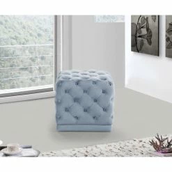 Meridian Furniture Stella Velvet Ottoman/Stool, Sky Blue 7 Meridian Furniture Stella Velvet Ottoman/Stool, Sky Blue -GDF sofa Shop b9615bc102682f1a 3798 w800 h800 b0 p0
