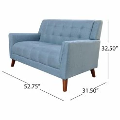 GDFStudio GDF Studio Evelyn Mid Century Modern Fabric Loveseat, Blue/Walnut -GDF sofa Shop b971abf302a69a52 5881 w800 h800 b1 p0