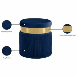 Meridian Furniture Yasmine Velvet Ottoman/Stool, Navy -GDF sofa Shop b9b1860102740ba3 2556 w800 h800 b1 p0