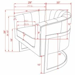 Pasargad Home Vicenza Barrel Leather Chair, Brown 19 Pasargad Home Vicenza Barrel Leather Chair, Brown -GDF sofa Shop b9e15d8001143952 9818 w800 h800 b1 p0