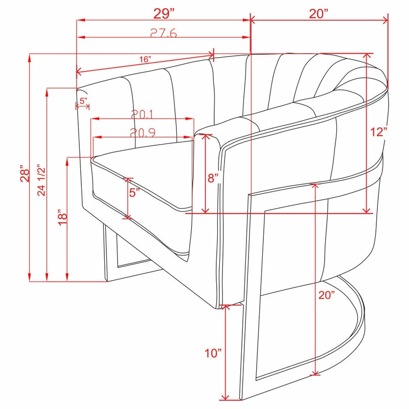 Pasargad Home Vicenza Barrel Leather Chair, Brown 11 Pasargad Home Vicenza Barrel Leather Chair, Brown - Image 9