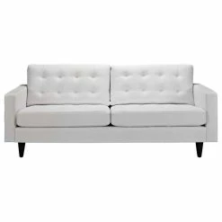 LexMod Empress Bonded Leather Sofa, White