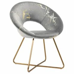 Duhome Elegant Lifestyle 1 X Luxe Hot Stamped Velvet Papasan Accent Chair, Grey