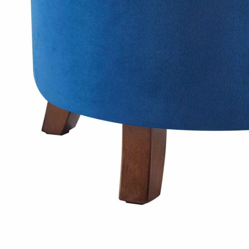 Belleze Storage Ottoman With Button Tufted Accents, Navy Blue 4 Belleze Storage Ottoman With Button Tufted Accents, Navy Blue - Image 2