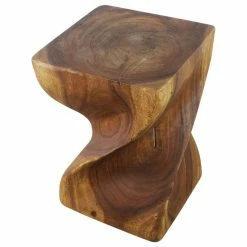Kammika Import Export Co., Ltd (Thailand) Haussmann Big Twist Wood Stool Table 14 In SQ X 20 In H Walnut Oil -GDF sofa Shop bd010bb9038db457 7950 w800 h800 b1 p0