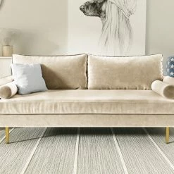 Coosy Home The Audrey I Velvet Round Arm Sofa, Ivory White 9 Coosy Home The Audrey I Velvet Round Arm Sofa, Ivory White -GDF sofa Shop bd51ca0a022b8a66 1475 w800 h800 b0 p0