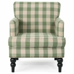 GDFStudio GDF Studio Eve Tufted Fabric Club Chair, Green Checkerboard/Dark Brown 12 GDFStudio GDF Studio Eve Tufted Fabric Club Chair, Green Checkerboard/Dark Brown -GDF sofa Shop bd51e39a01b70a4b 1202 w800 h800 b1 p0