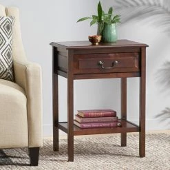 GDFStudio GDF Studio Noah Wood Top Drawer Accent Table, Brown Mahogany -GDF sofa Shop bdc1c040022ffe0f 2646 w800 h800 b0 p0