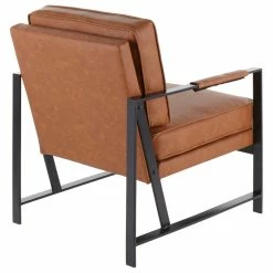 Lumisource Franklin Contemporary Arm Chair, Black Metal/Camel Pu -GDF sofa Shop be310c6a0f9af8b7 8157 w800 h800 b1 p0