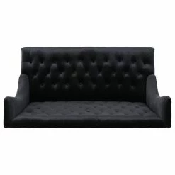 GDFStudio GDF Studio Leah Traditional Tufted High Winged Back New Velvet Loveseat, Black -GDF sofa Shop be51759101e5241a 2351 w800 h800 b1 p0