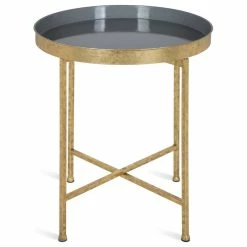 Uniek Celia Round Metal Side Table, Gold Gray -GDF sofa Shop bed15f420c6b28db 9308 w800 h800 b1 p0