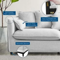 LexMod Avalon Slipcover Fabric Sofa, Light Gray -GDF sofa Shop bf1141c300392f98 6481 w800 h800 b0 p0