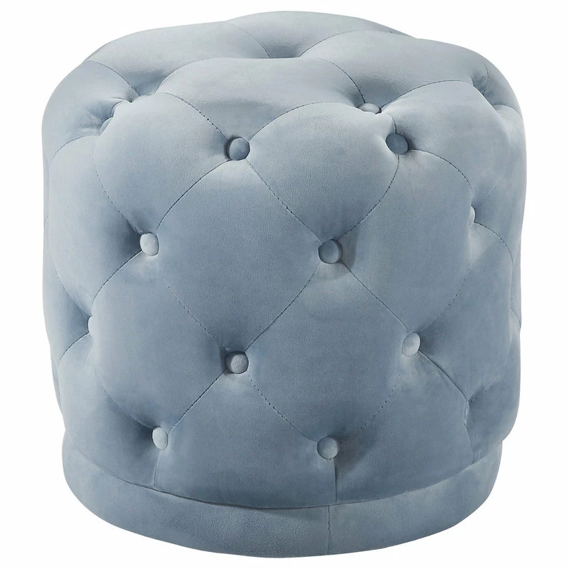Meridian Furniture Harper Velvet Ottoman/Stool, Sky Blue 3 Meridian Furniture Harper Velvet Ottoman/Stool, Sky Blue