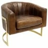 Pasargad Home Vicenza Barrel Leather Chair, Brown -GDF sofa Shop bf7171c90114393e 9818 w800 h800 b1 p0