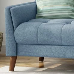 GDFStudio GDF Studio Evelyn Mid Century Modern Fabric Loveseat, Blue/Walnut -GDF sofa Shop bf81e8c001ca8195 5881 w800 h800 b0 p0