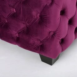 GDFStudio GDF Studio Provence Dark Teal Tufted Velvet Fabric Square Ottoman Bench, Fuchsia -GDF sofa Shop bfc125e401b9b79f 7613 w800 h800 b0 p0