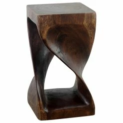 Kammika Import Export Co., Ltd (Thailand) Haussmann® Original Wood Twist Stool 10 X 10 X 18 In High Mocha Oil