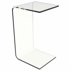 Acrylic Side Table-Clear And Modern C-Style Vertical End Table By Lavish Home