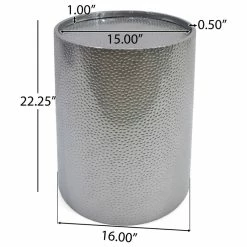 GDFStudio Rache Modern Round Accent Table With Hammered Iron, Silver -GDF sofa Shop c0a182b2037c3dcf 6937 w800 h800 b1 p0