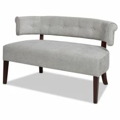 Jennifer Taylor Home Jared Roll Arm Tufted Bench Settee, Silver Gray Polyester Yarn-Dyed 20 Jennifer Taylor Home Jared Roll Arm Tufted Bench Settee, Silver Gray Polyester Yarn-Dyed -GDF sofa Shop c0c1eb3c01959348 9536 w800 h800 b1 p0