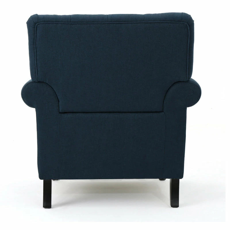 GDFStudio GDF Studio Arielle Plush Tufted Back Fabric Club Armchair, Navy Blue 11 GDFStudio GDF Studio Arielle Plush Tufted Back Fabric Club Armchair, Navy Blue - Image 9