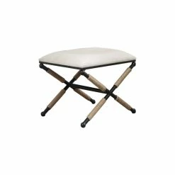 Linon Home Decor Products Linon Anna Campaign Metal Accent Stool In Black