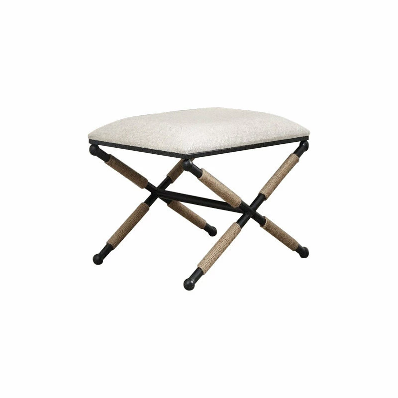 Linon Home Decor Products Linon Anna Campaign Metal Accent Stool In Black 3 Linon Home Decor Products Linon Anna Campaign Metal Accent Stool In Black