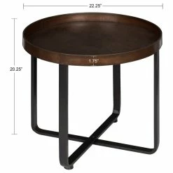 Uniek Kate And Laurel Zabel Round Metal End Table, Bronze And Black -GDF sofa Shop c18107830fc7a36b 9257 w800 h800 b1 p0
