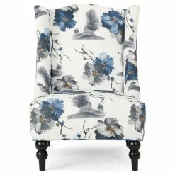 GDFStudio GDF Studio Alonso Contemporary Wingback Fabric Club Chair, Print/Dark Brown -GDF sofa Shop c1c110c001e14820 4318 w800 h800 b1 p0