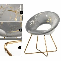 Duhome Elegant Lifestyle 1 X Luxe Hot Stamped Velvet Papasan Accent Chair, Grey -GDF sofa Shop c1d1c92d00a7543d 5456 w800 h800 b1 p0