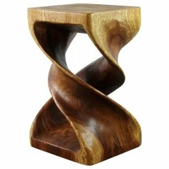 Kammika Import Export Co., Ltd (Thailand) Haussmann® Wood Double Twist Stool Table 12 In SQ X 20 In H Walnut Oil