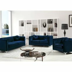 Meridian Furniture Isabelle Velvet Sofa, Navy -GDF sofa Shop c3010440086572e7 6476 w800 h800 b0 p0