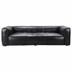 Moe's Home Collection Kirby Sofa Darkstar Black Leather