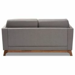 Baxton Studio Sava Fabric Upholstered Loveseat In Grey And Walnut -GDF sofa Shop c3312a440d80659e 3357 w800 h800 b1 p0