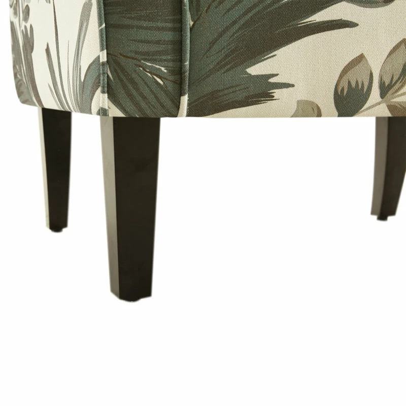 Belleze High Wingback Linen Armchair, Green Floral 7 Belleze High Wingback Linen Armchair, Green Floral - Image 5